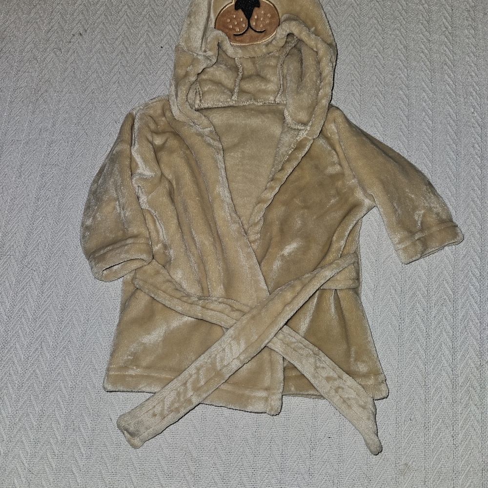 Hudson Baby Cozy Tan Hooded Robe for Kids